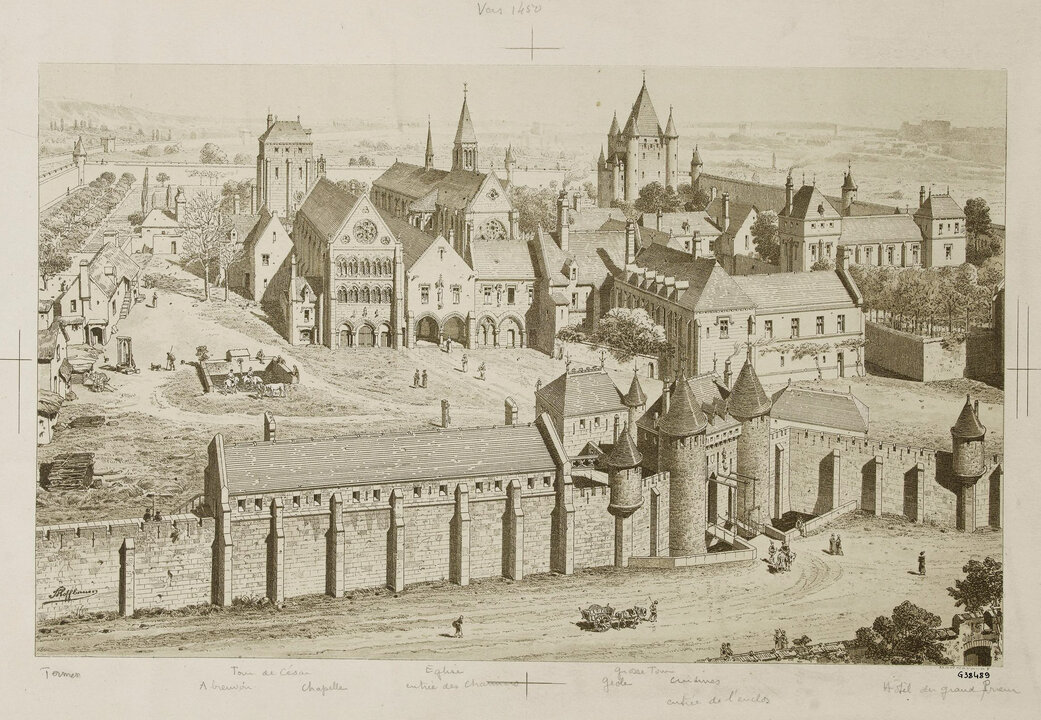 L'enclos du Temple, vers 1450 par Hoffbauer, Fédor entre 1875 — 1885