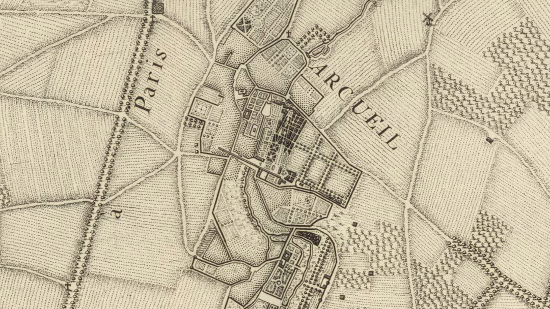 Arcueil extrait des Plans des environs de Paris par M. l'Abbé de La Grive en 1740