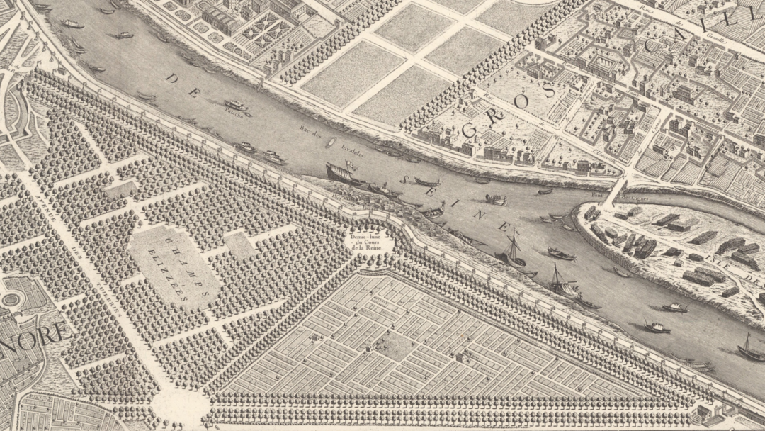 Cours de La Reine, voulu par Marie De Medicis - extrait plan TURGOT