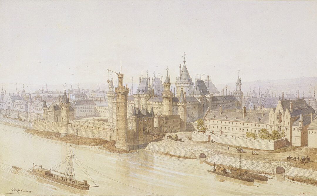Le Louvre sous Charles V, 1380 (Composition rétrospective)