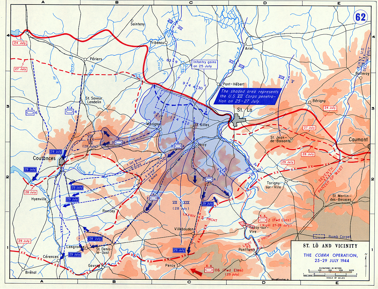 Saint Lo and Vicinity - Operation Cobra - 25-29 July 1944