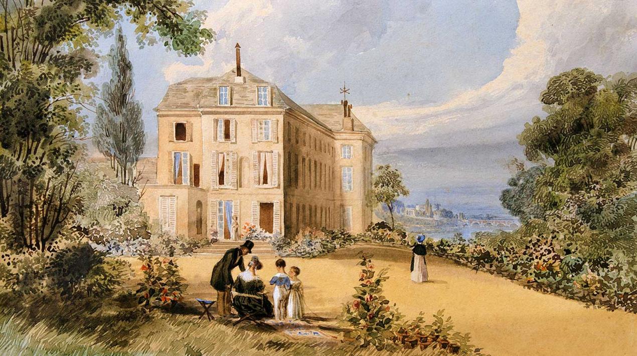 J.Roberts (1792-1871), Château Dupuytren vu du parc, 1837