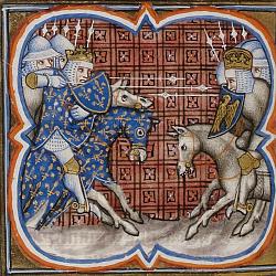 Bataille de Bouvines : Philippe face à Otton, Grandes Chroniques de France (…)