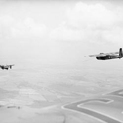 Hamilcar Mark I in flight, towed by a Handley Page Halifax