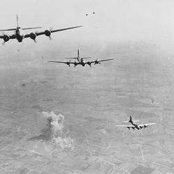 Bombing of Dijon, France by Boeing B-17 Flying Fortresses - WWII