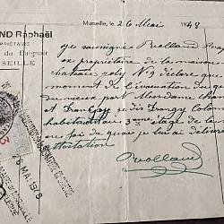 Attestation de domiciliation de Colombe Frangy au 3e étage du 9 rue Château Joly