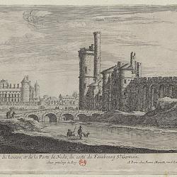 Vue du Louvre et de la porte et la tour de Nesle du côte du faubourg (…)