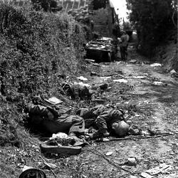 West of Sainteny, the bodies of three German parachutists of the FJR.6 (…)