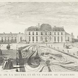 Vüe du chateau de la Meutte et d'une partie du parterre