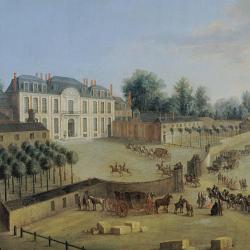 Vue du Château de la Muette avec l'arrivée du Roi