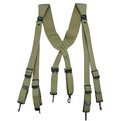 US Army M36 Khaki Webbing Suspenders front