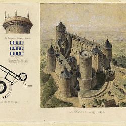 Vue cavalière du château de Coucy par Hoffbauer, Fedor (1839-1922)