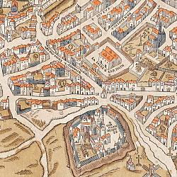 Abbaye de Saint-Germain-des-Prés extrait du plan de Paris par Truschet et Hoyau
