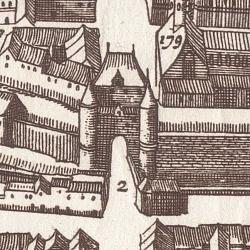 Deuxième porte Saint-Honoré (Charles V) extrait du plan de Visscher