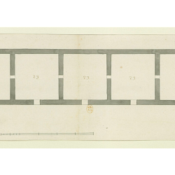 Plan du bâtiment H à proximité du bâtiment G du château de Madrid