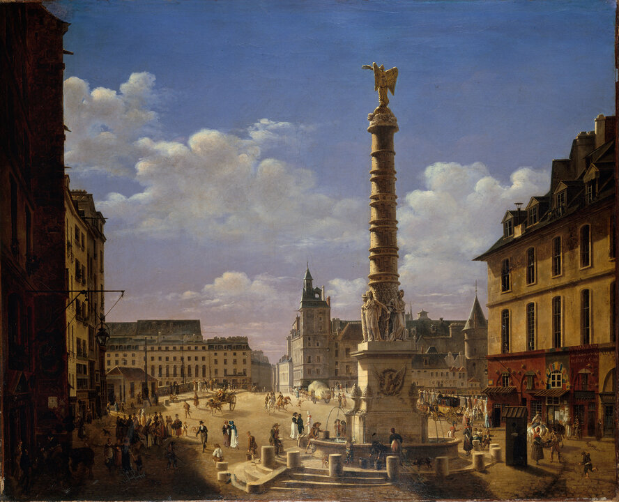 Étienne Bouhot - La place et la fontaine du Châtelet - P1286 - musée Carnavalet