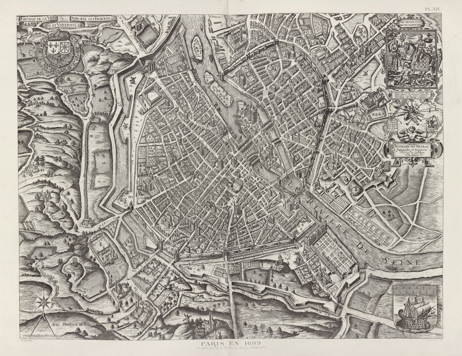 Atlas des anciens plans de Paris - Paris en 1609. Fac-similé du plan de Vassalieu dit Nicolay