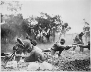 mortar company members of the 92nd Division near Massa, Italy