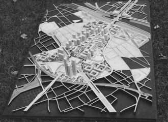 Maquette de La défense avec la caserne Charras