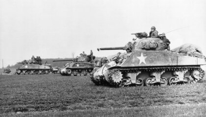 M4 Sherman Tanks in the ETO (European Theater of Operations).