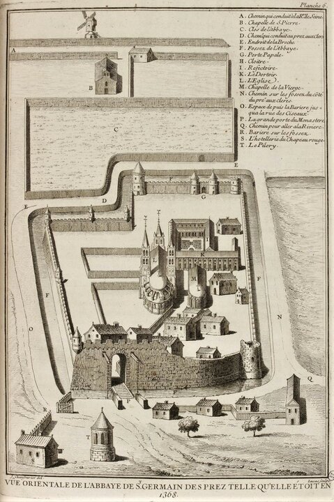 L'abbaye en 1368 d'après Dom Bouillart. 