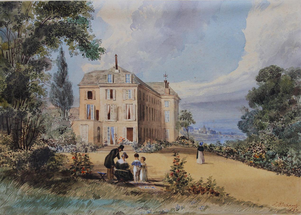 J.Roberts (1792-1871), Château Dupuytren vu du parc, 1837