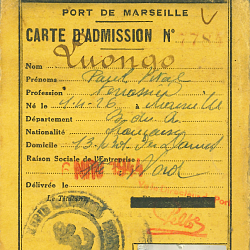 Paul Luongo carte d'admission port de Marseille