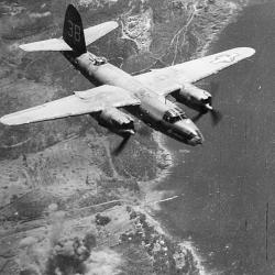 Heading Out To Sea, A Tactical Air Force Martin B-26 Marauder Leaves Its (…)